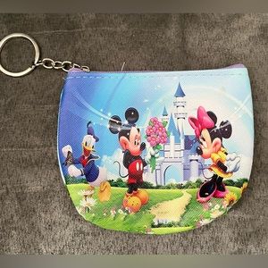 Mickey & Minnie Zippered pouch/Keychain New